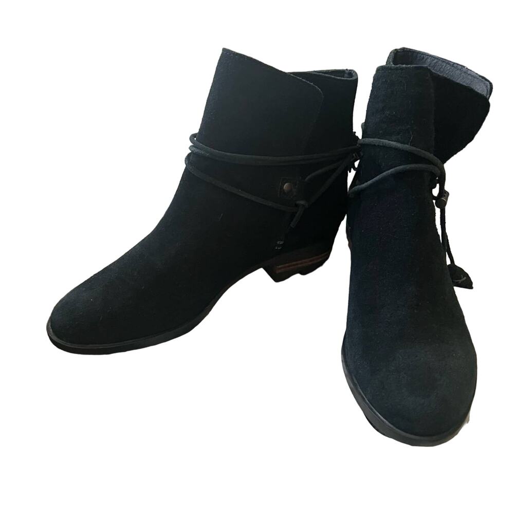 Sorel Black Suede Leather Ankle Boots Women’s 8.5